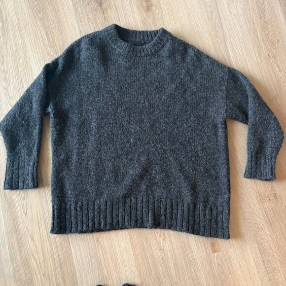 ** Jenni Kayne Women's Oversized Crewneck Alpaca Wool Sweater Size XS Gray - Picture 1 of 10